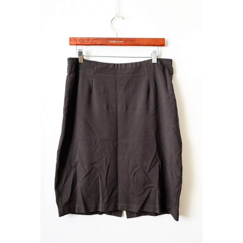 Eileen Fisher M black career skirt midi casule basic